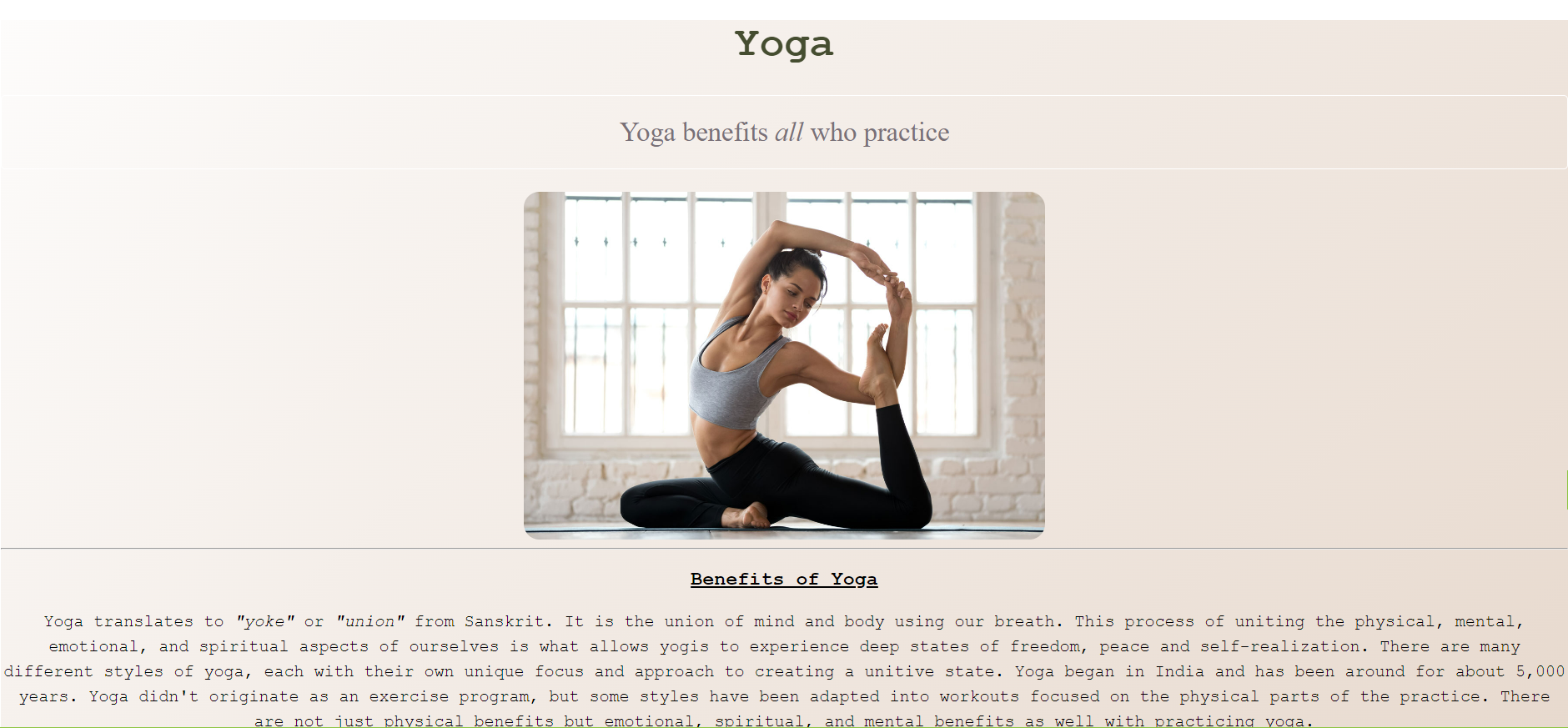 Yoga project preview